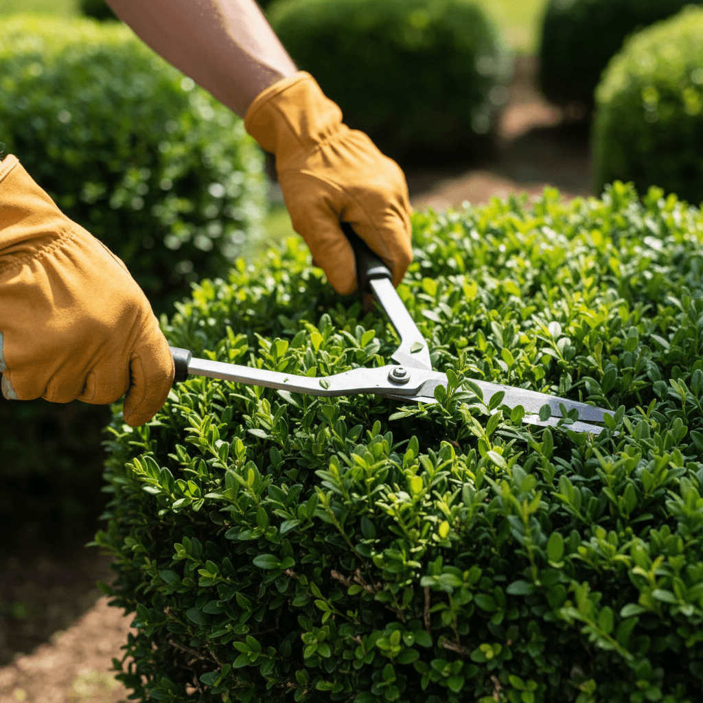 Precision hedge and shrub trimming work